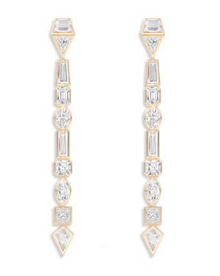 Shahla Karimi From The Luxe Collection Certified Lab Grown Diamond Mixed Cut Azadi Shoulder Duster Drop Earrings I In Gold