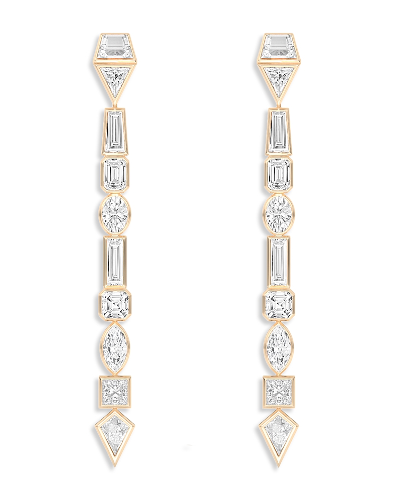 Shahla Karimi From The Luxe Collection Certified Lab Grown Diamond Mixed Cut Azadi Shoulder Duster Drop Earrings I In Gold