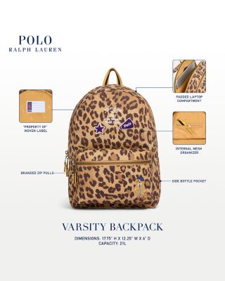 Polo Ralph Lauren Leopard Print Canvas Backpack - Brown Ralph Lauren Polo Bear Leopard-Print Canvas Backpack NWT 17  main image 3