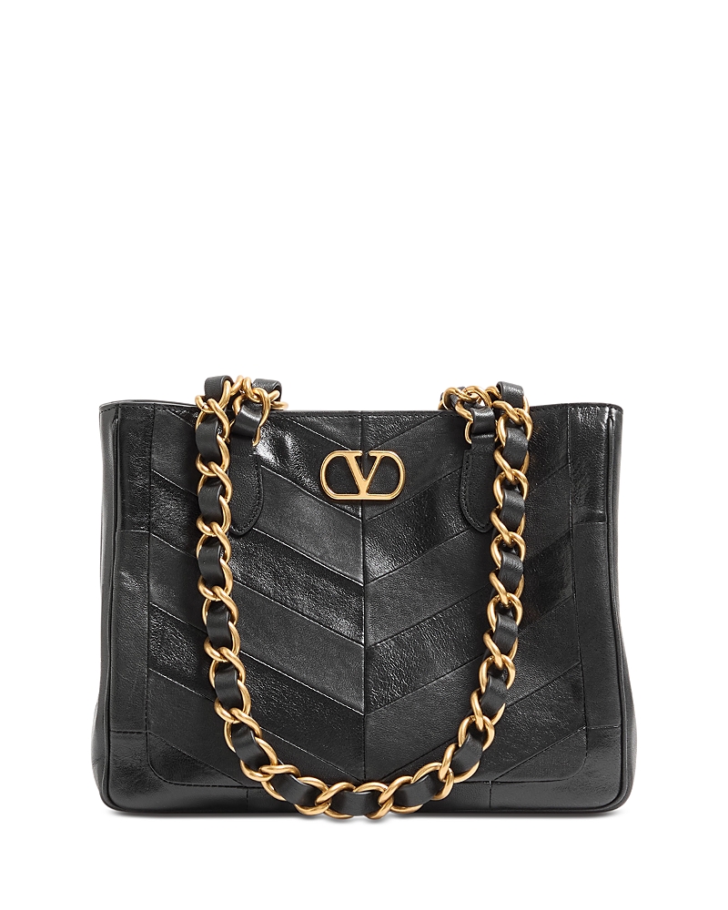 Valentino Garavani Laseine Small VLogo Leather Tote Bag