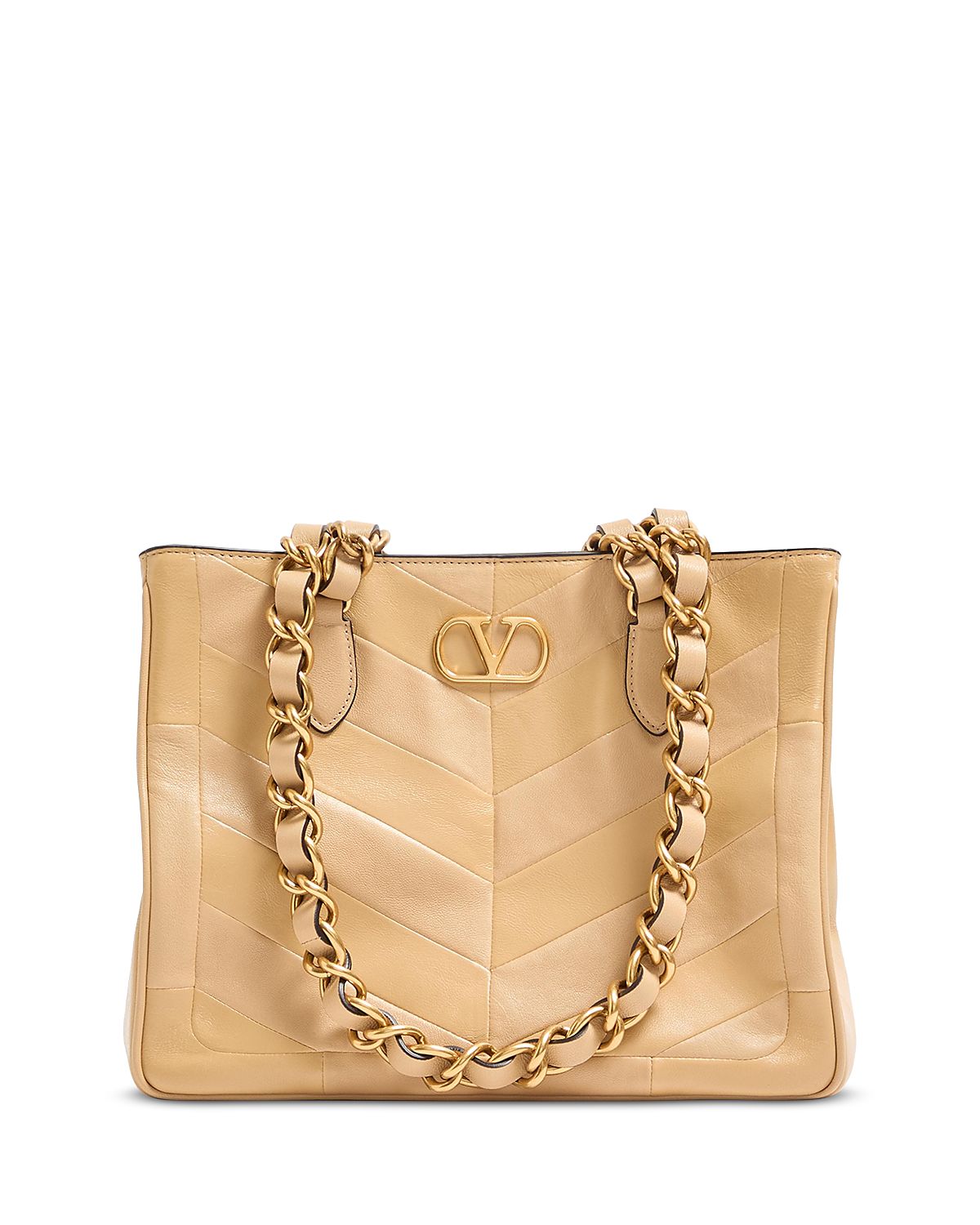 Valentino Garavani Laseine Small VLogo Leather Tote Bag