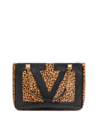 Viva Superstar Small Leopard Print Calf Hair Tote