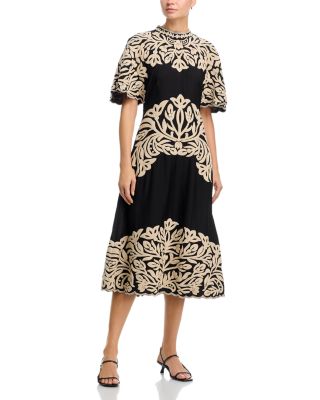 Alexandra Embroidered Midi Dress