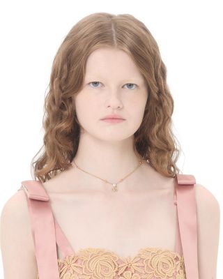 V Logo Signature Necklace, 15.7-16"