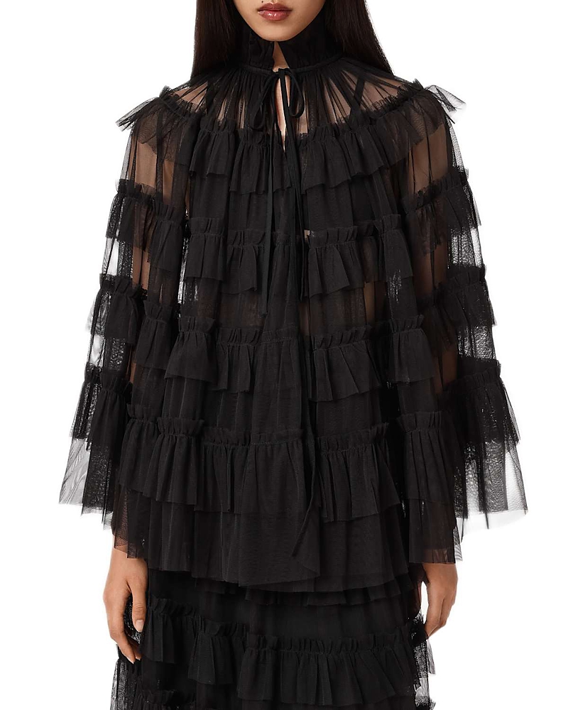 Allsaints Aude Ruffle Cape