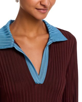 Natalia Colorblocked Polo Sweater 