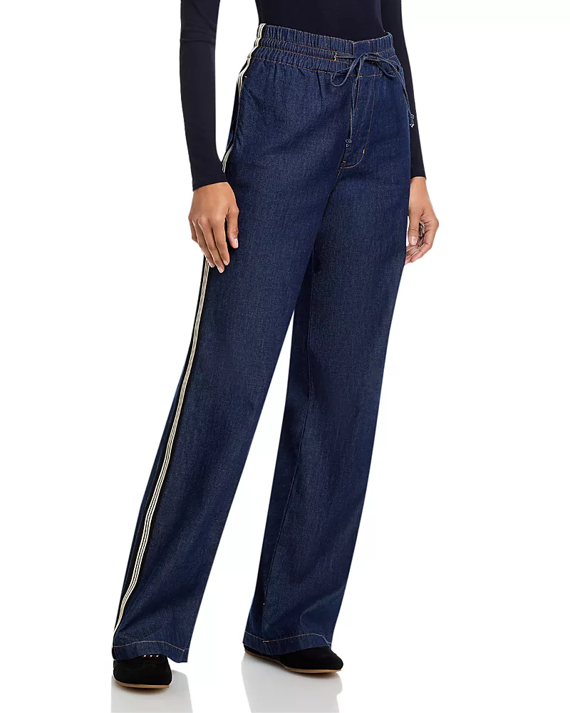 Veronica Beard Taylor High Rise Wide Leg Jeans in Indigo Rinse