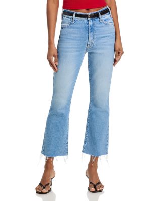 Lil Hustler High Rise Crop Fray Jeans in Sow Surreal