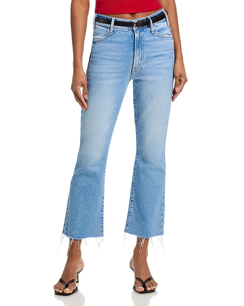 Mother Lil Hustler High Rise Crop Fray Jeans in Sow Surreal
