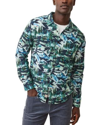 Printed Long Sleeve Button Front Shirt