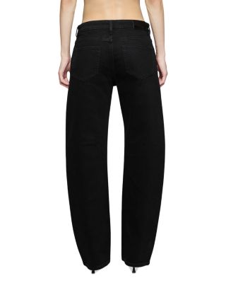 Alida High Rise Loose Bowed Jeans in Noir