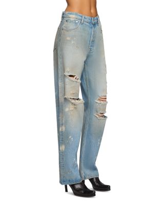 Sophia High Rise Relaxed Straight Jeans in Drift Destroy