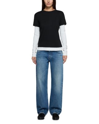 Low Rise Baggy Straight Jeans in Eagle