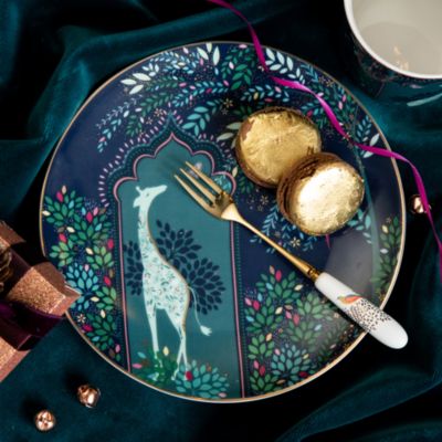 Sara Miller India Cake Plates, Set of 4