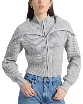 Jayne Wool Zip Front Layered Sweater
