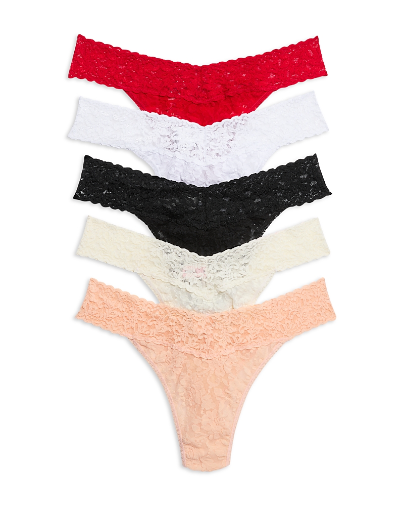 Hanky Panky Signature Original-Rise Thongs, Set of 5 · OS