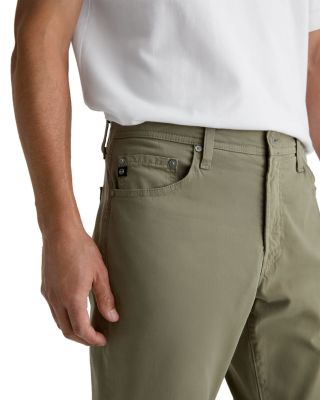 Everett Slim Straight Fit Twill Pants in Dusty Sage