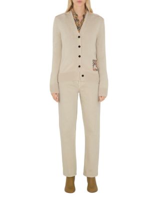  Check Label Wool Cardigan