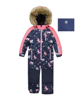 Girls' One-Piece Play Snowsuit Unicorn - Little Kid