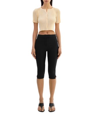 Cropped Rib Knit Cardigan