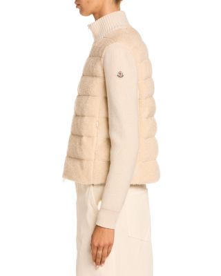 Padded Teddy & Wool Zip-Up Cardigan