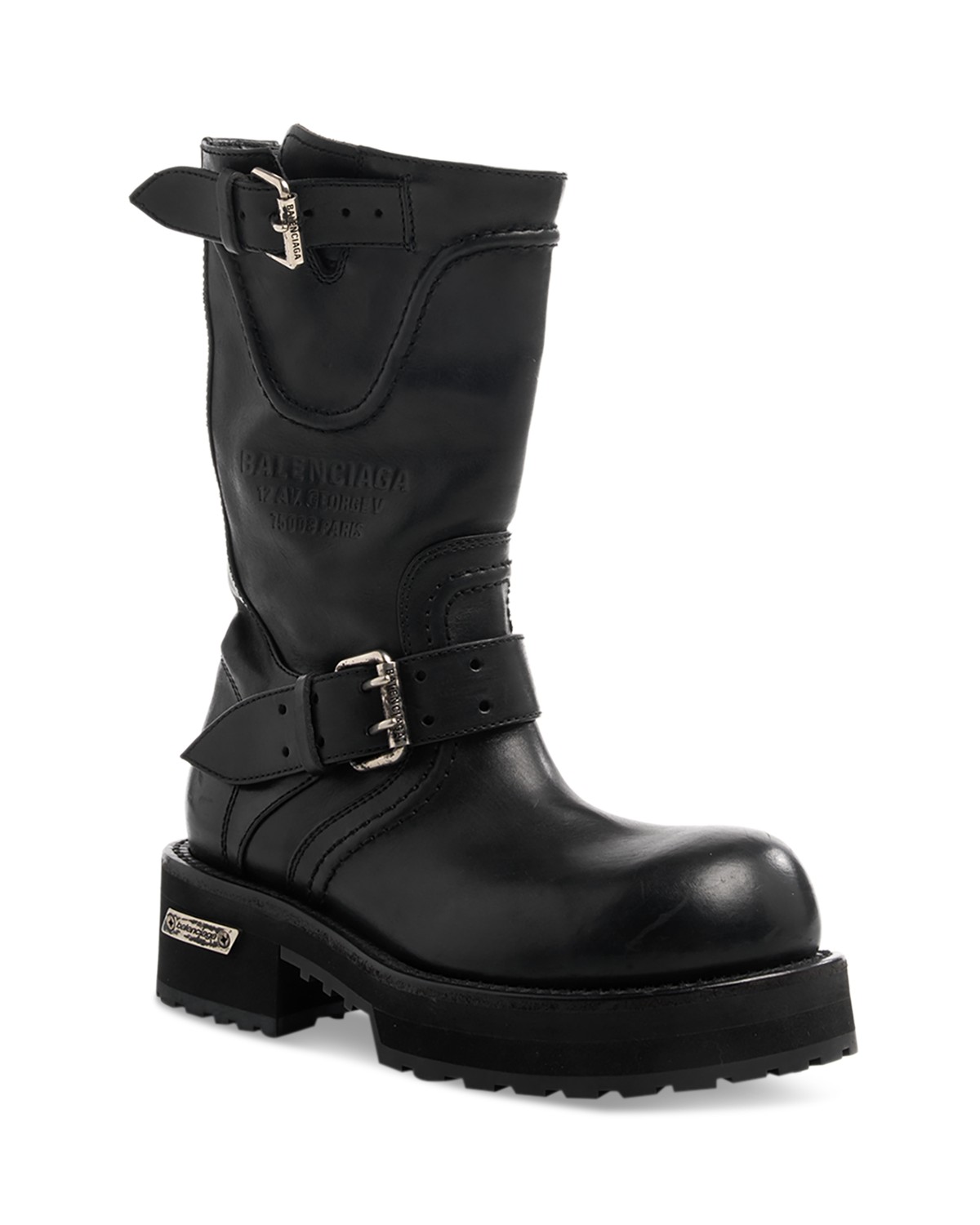 Balenciaga Men's Venom Buckle Boots in Noir Multi