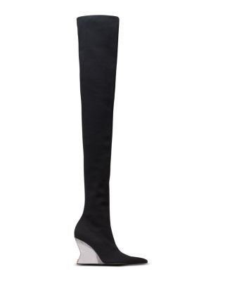Women's Wedge Knit Thigh-High Boots