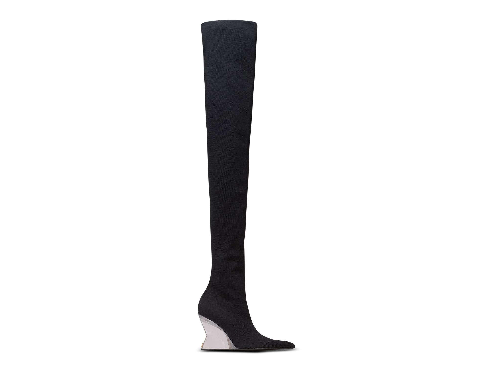 Women's Wedge Knit Thigh-High Boots — Image 4
