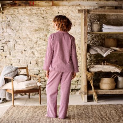 Gingham Ruffle Cotton Pajama Set