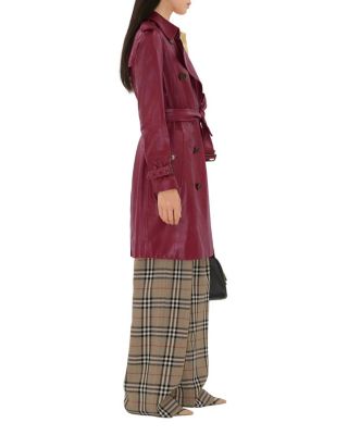 Mid-length Leather Kensington Trench Coat