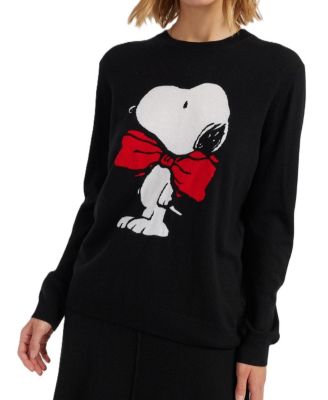  Women's Wool Cashmere Bow Tie Snoopy Sweater