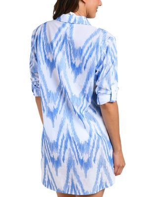 Tidal Wave Camp Shirt Swim Cover-Up