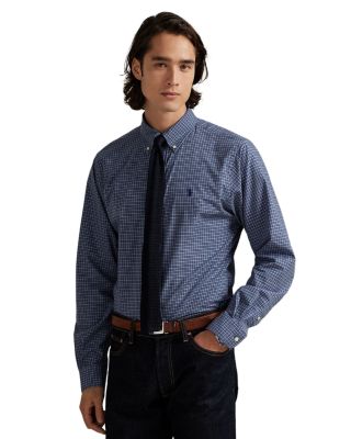 Classic Fit Checked Stretch Poplin Shirt