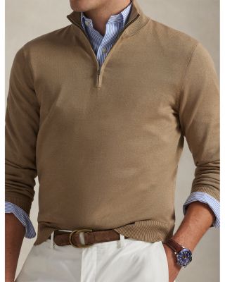 Cotton Quarter Zip Mockneck Sweater