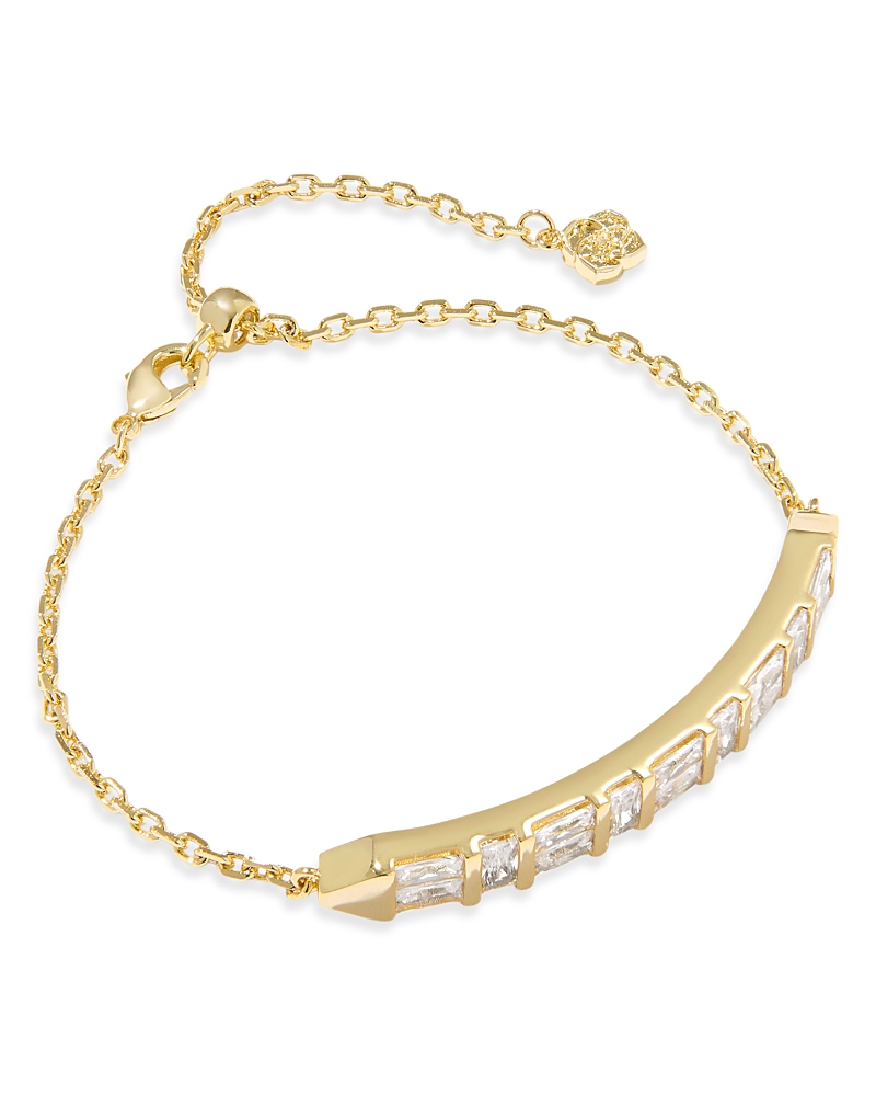 Kendra Scott Jamie Baguette Crystal Chain Bracelet In Gold
