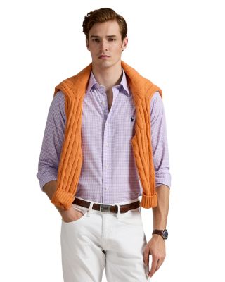 Classic Fit Gingham Stretch Poplin Shirt