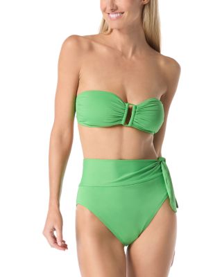 Ring Front Bra Bikini Top & High Waist Bikini Bottom