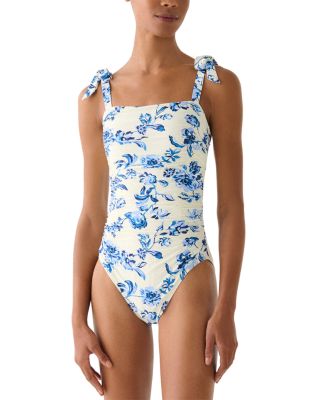 Shirred One Piece Swimsuit