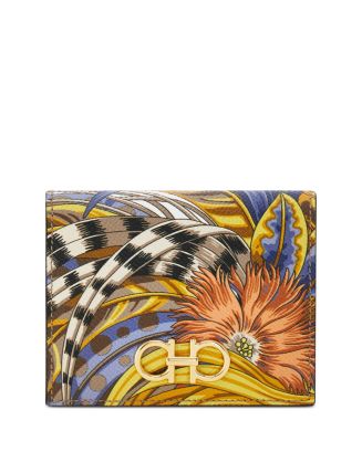 FERRAGAMO Gancini Compact Foulard Leather Wallet | Bloomingdale's