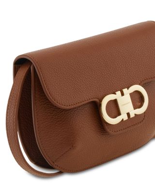 Double Gancini Mini Leather Shoulder Bag