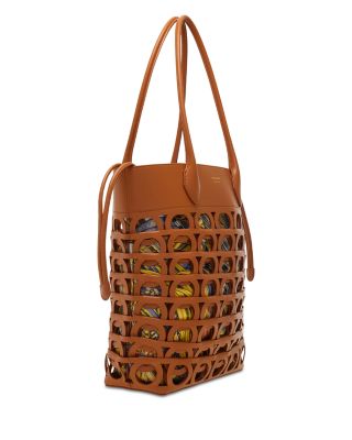 Gancini Leather Basket Tote Bag