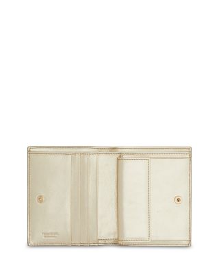 Gancini Compact Metallic Leather Wallet