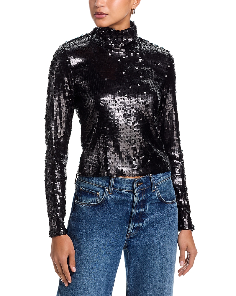 Rag & Bone Lucy Sequin Top In Black
