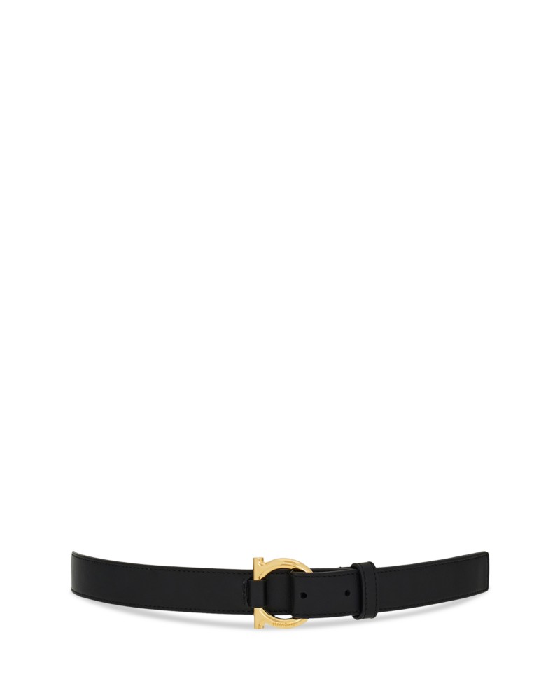 Ferragamo Women's Donna Gancini Leather Belt in Nero