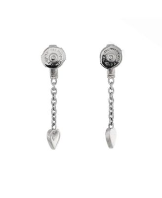  Mon Amour Heart Drop Earrings 18K White Gold with Diamonds