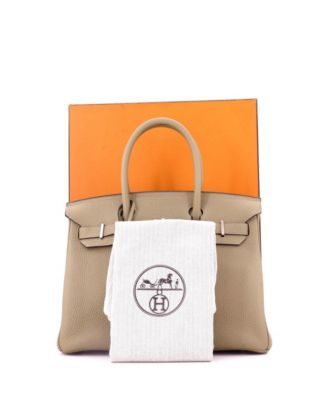 Birkin 30 Handbag Light Clemence with Palladium Hardware