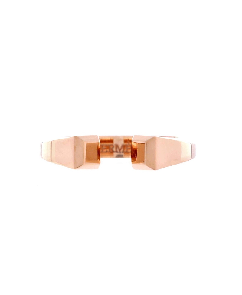 PRE-OWNED HERMES Pre-owned Hermes Small Clou De Forge Ring 18k Rose Gold In Pink