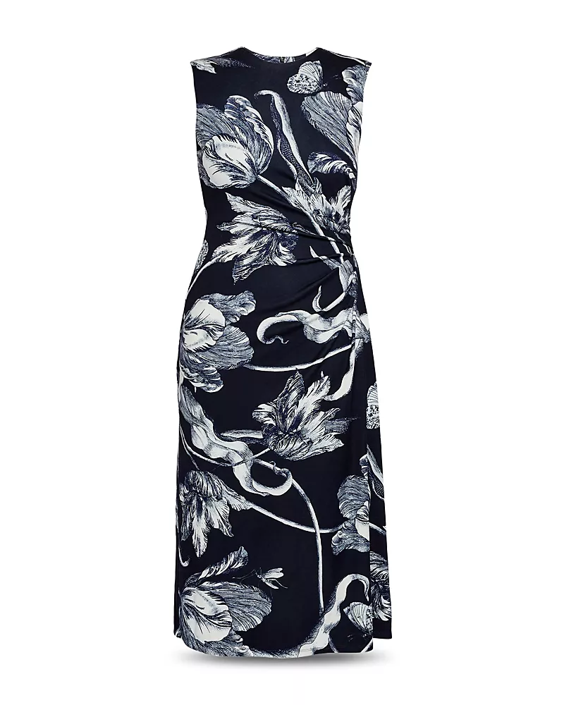 Sleeveless Draped Midi Dress