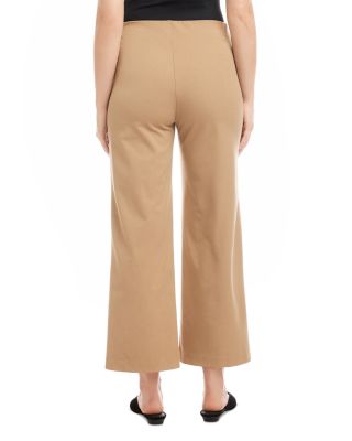Cropped Pintuck Wide-Leg Pants