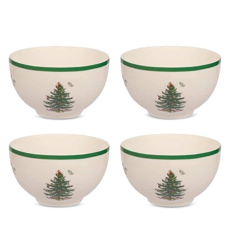 Spode Christmas Tree Rice Bowl, Set Of 4 In Multi